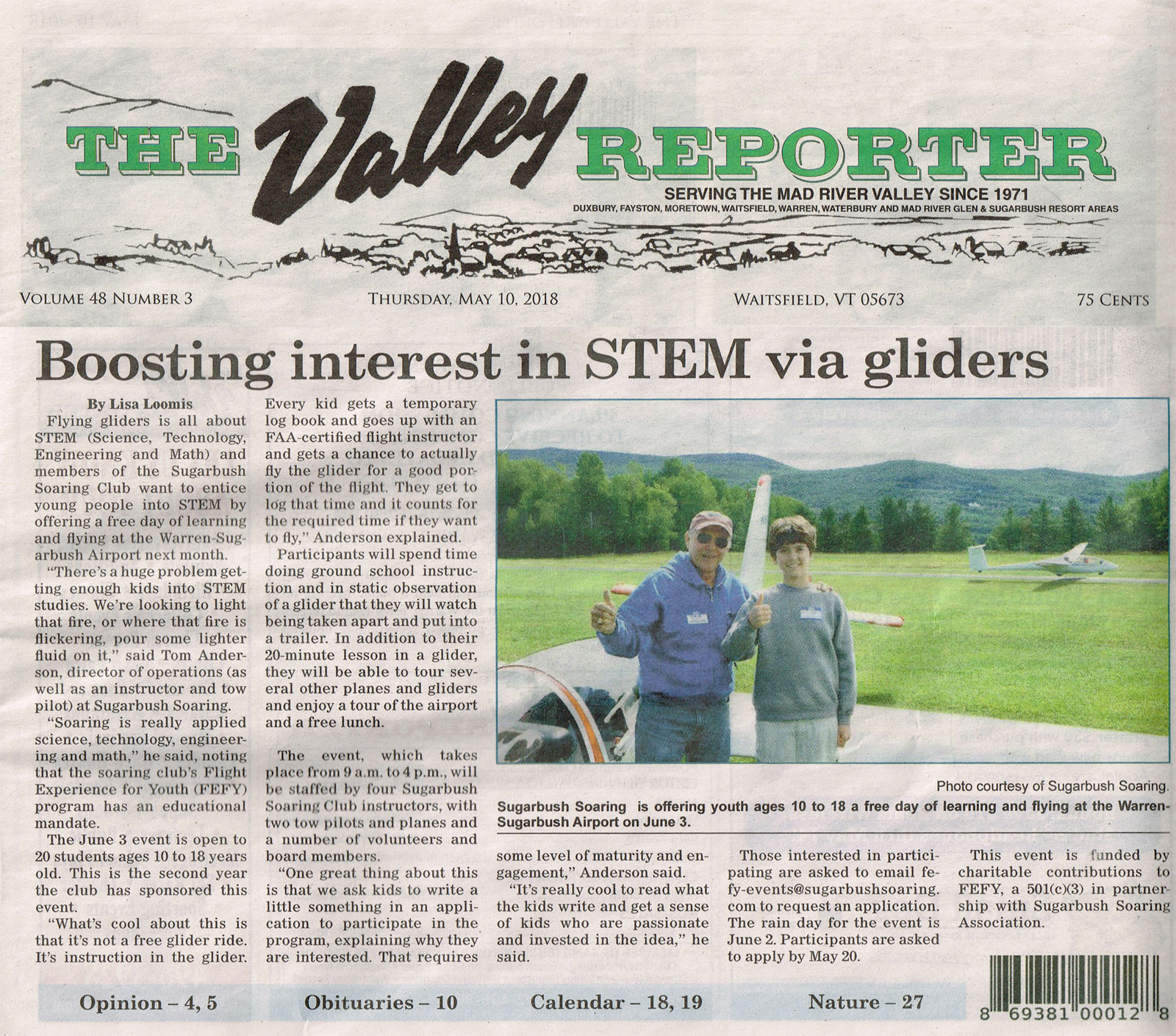 Valley Reporter STEM article